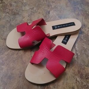 Greece Leather Slide Sandals